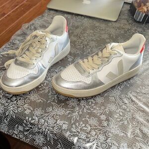 Veja Cream and White Sneakers